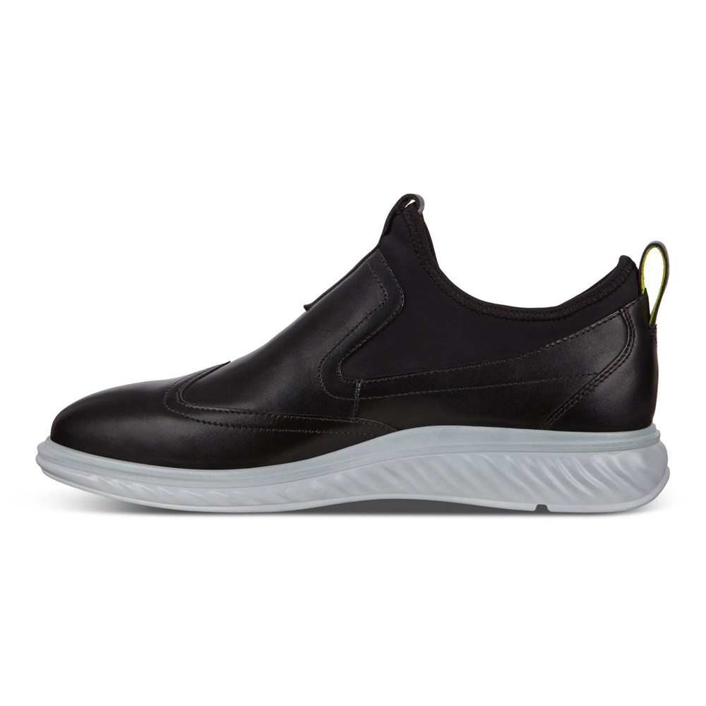 ECCO Mens Slip On Black - St.1 Hybrid Lite Shoes - NQR-768490